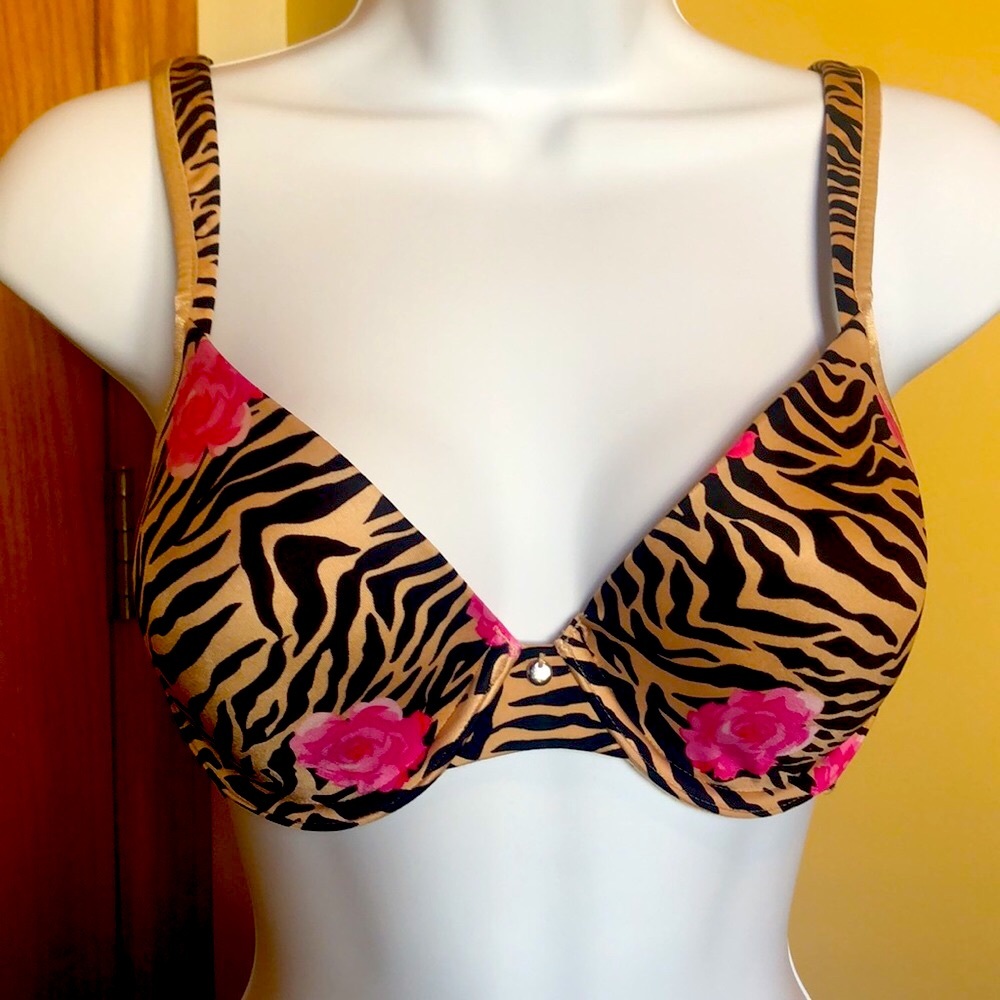 Warner’s animal rose print bra size 34C